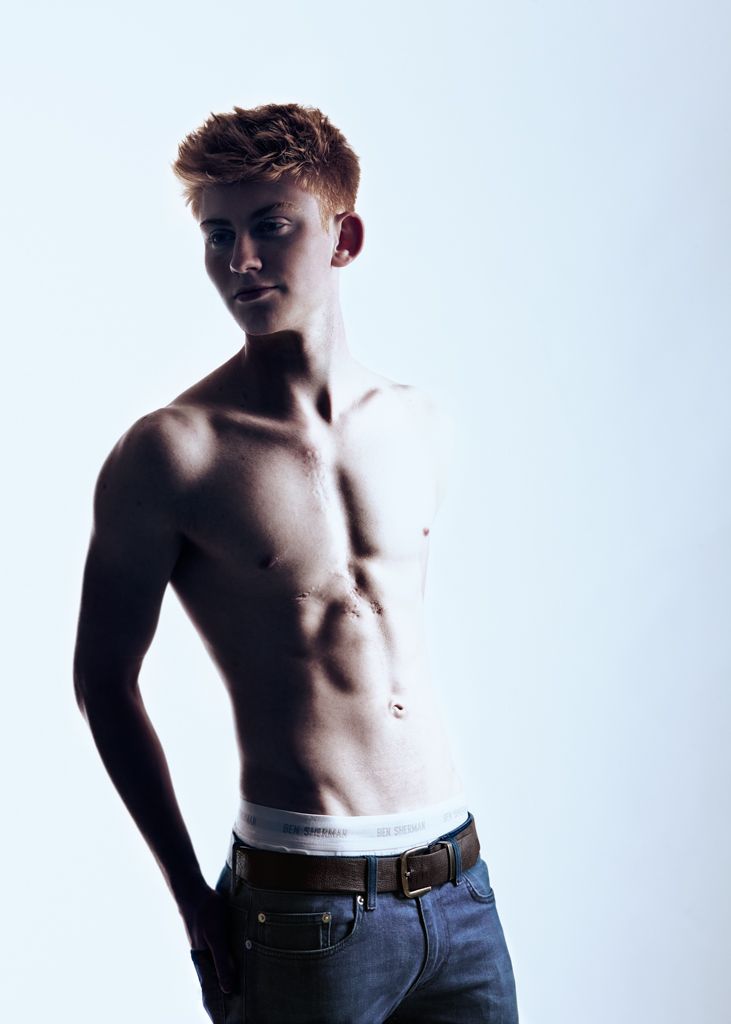 Male model portrait red editorial